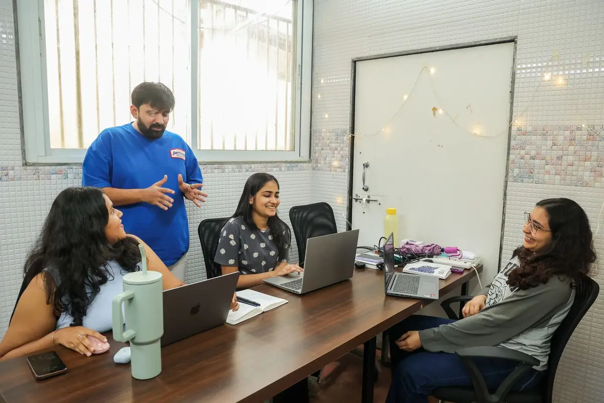 Sahil with the MarketinCrew crew on the agency floor