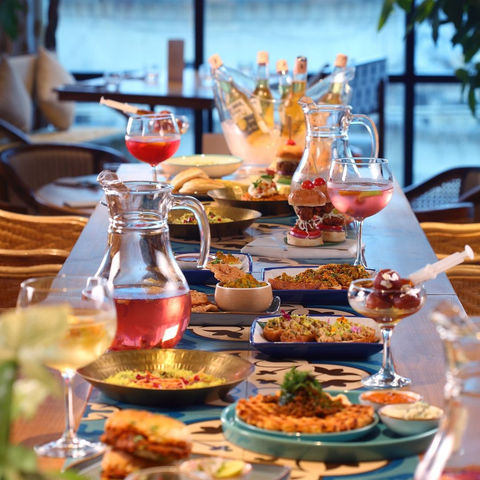 Table spread from a hospitality campaign